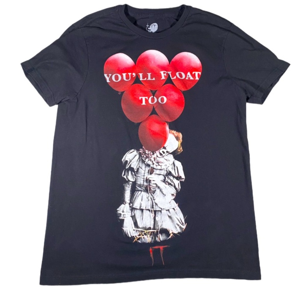 It Pennywise T-Shirt Women’s Small Black Graphic Tee Horror Clowns Balloon King